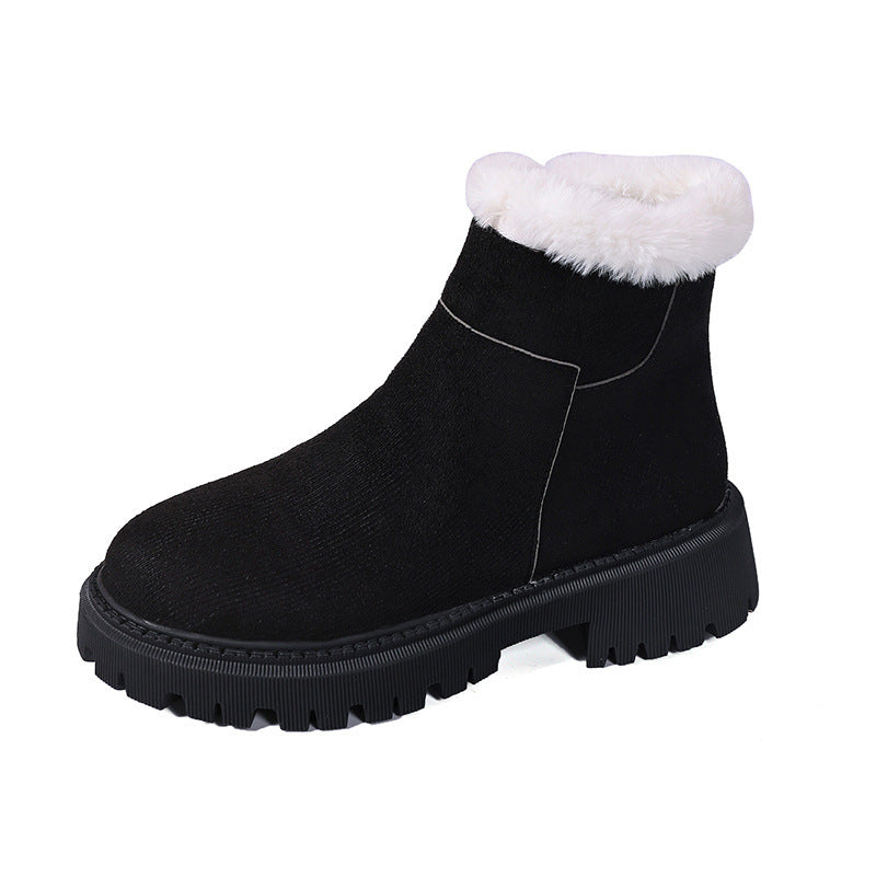 Insulated Cotton-padded Shoes Martin Boots Plus Size Thick Bottom Chunky Heel Bootie