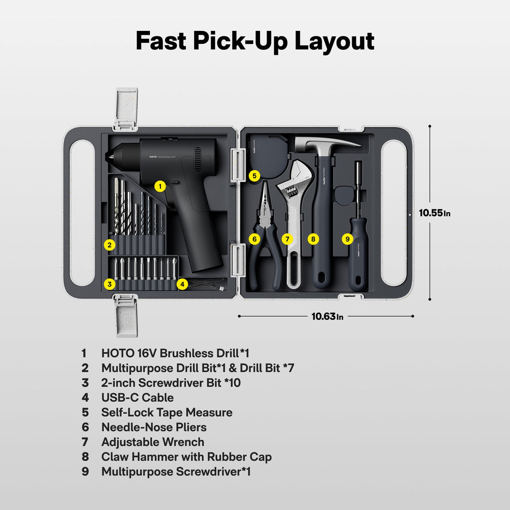16V Brushless Drill Tool Kit