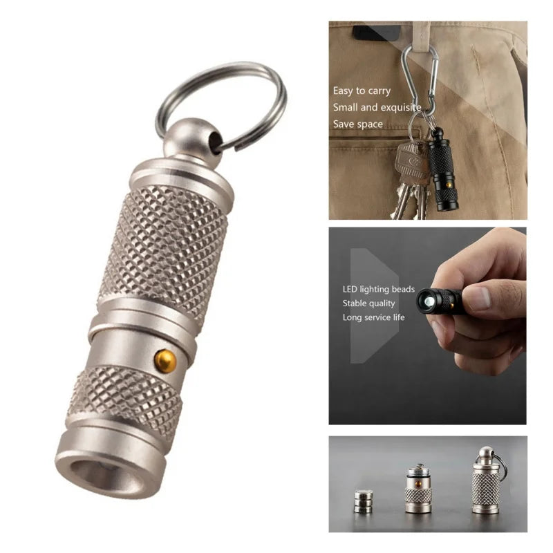🔦 Eco-Friendly Mini LED Flashlight – Aluminum Alloy Pocket Torch | Waterproof, Lightweight, Durable | Everyday Carry Keychain Light (Black or White)