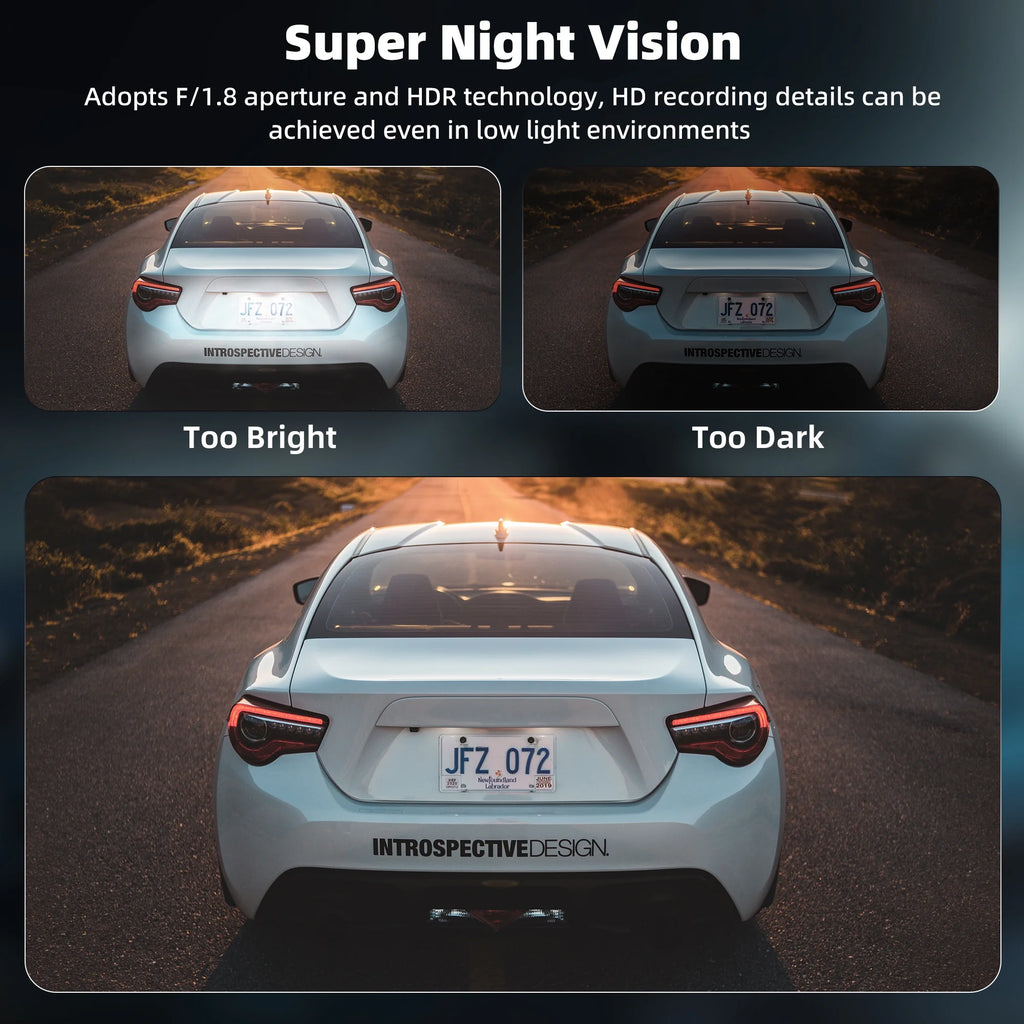 3 Channel 4K Wifi Dash Cam,Front Rear Cabin 4K+1080P+1080P,170°Wide Angle WDR Night Vision,Build-In Wifi with App,G-Sensor,Loop Recording,24H Parking Mode,32G SD Card Included