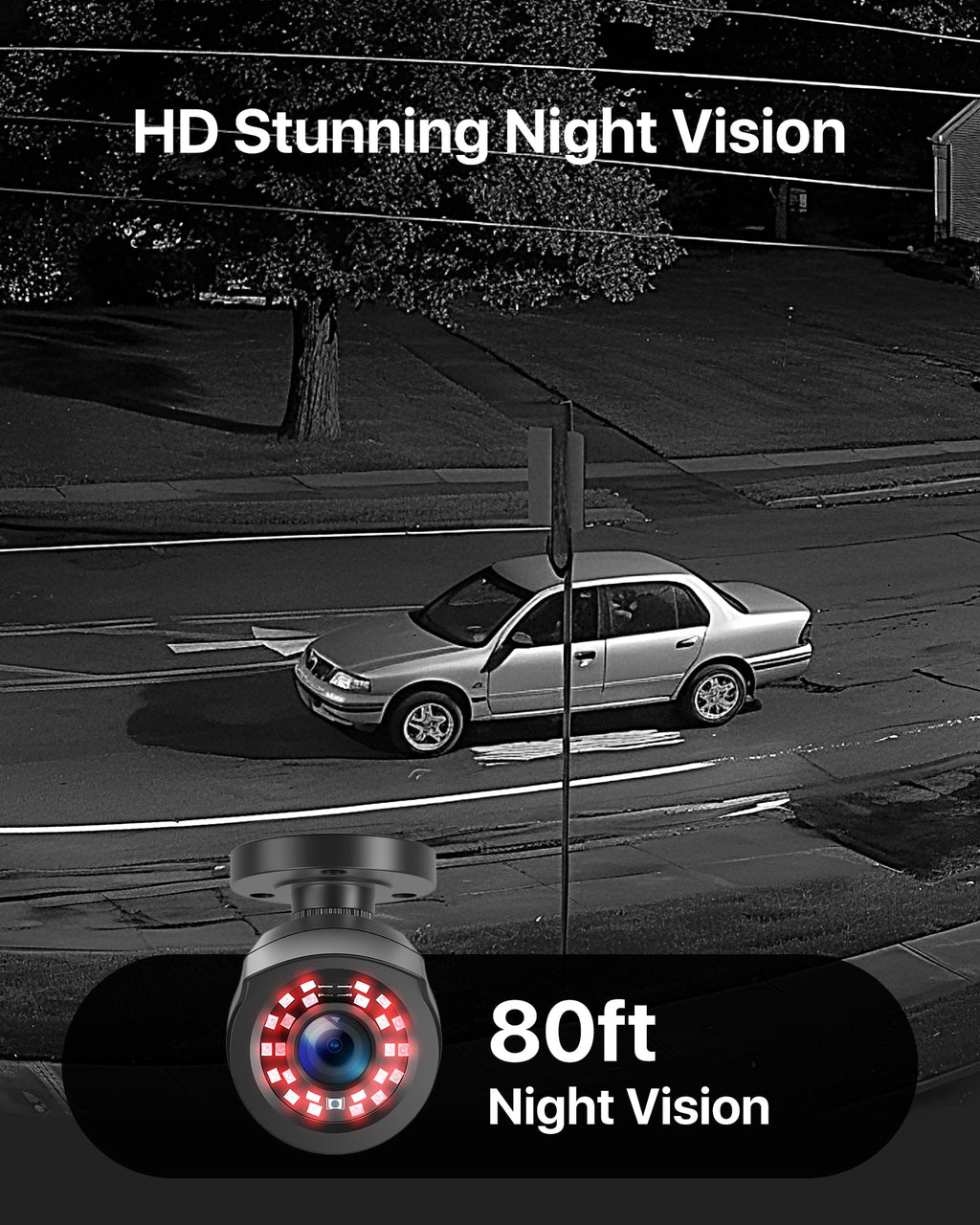 3K Lite H.265+ Home Security Camera System,5Mp Lite 8 Channel Surveillance DVR and 4 X 1080P Weatherproof CCTV Dome Camera Outdoor Indoor with 80Ft Night Vision, Motion Alerts, NO Hard Drive