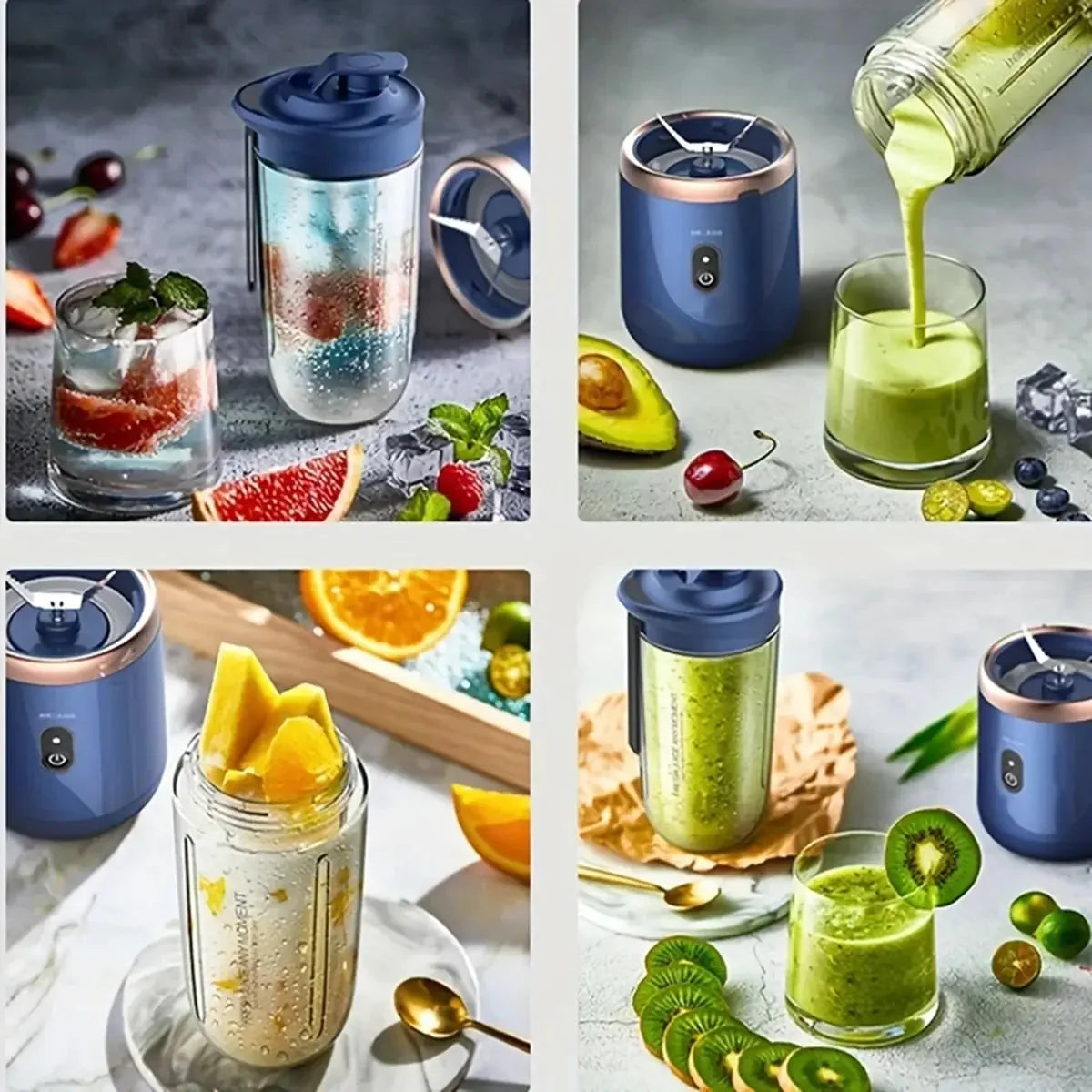 Portable Electric Blender Bottle – 6 Blades Smoothie Maker