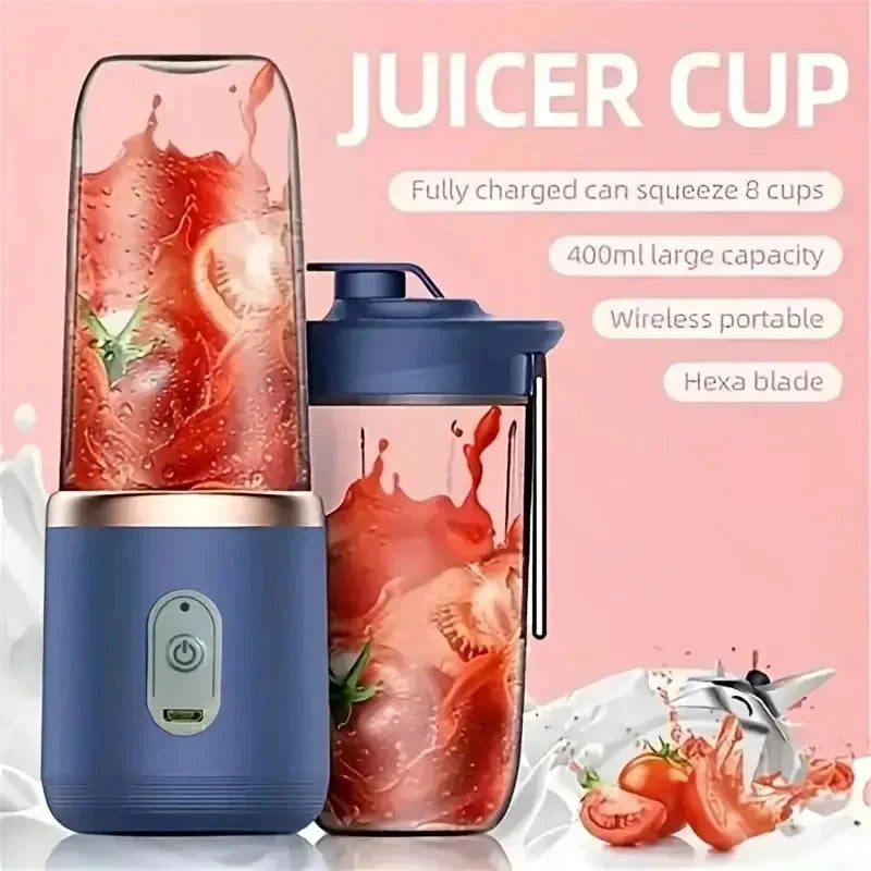 Portable Electric Blender Bottle – 6 Blades Smoothie Maker