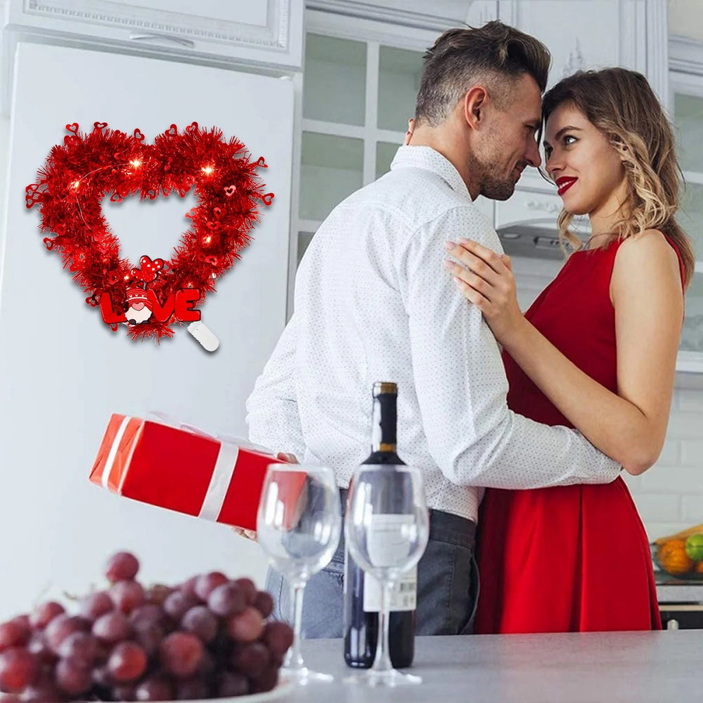 Valentine'S Day Love Garland Wedding Party Scene Layout Luminous Decoration Heart Shaped Garland Light String Diy