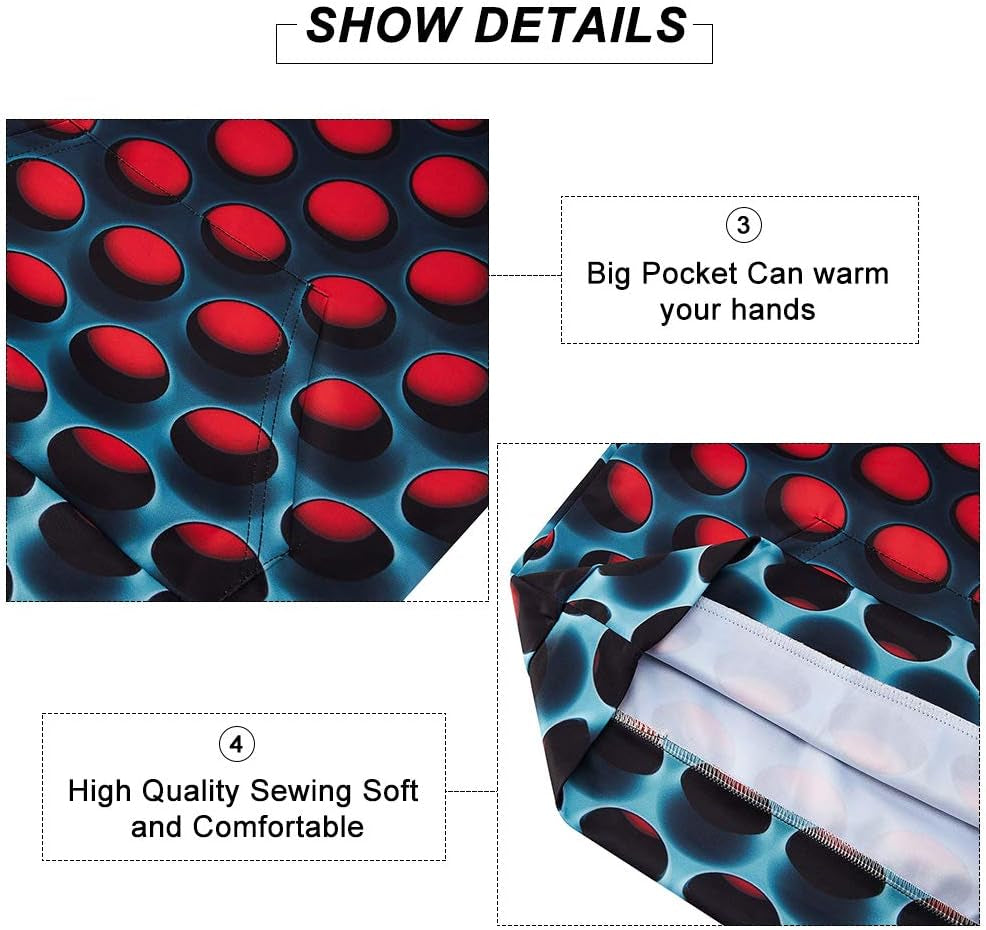 Hoodie for Girls Boys Size 8-10 3D Graphic Sweatshirt Exaggerated Color Block Printed Long Sleeve Hoody for Kids 8-11 Years Red Brown