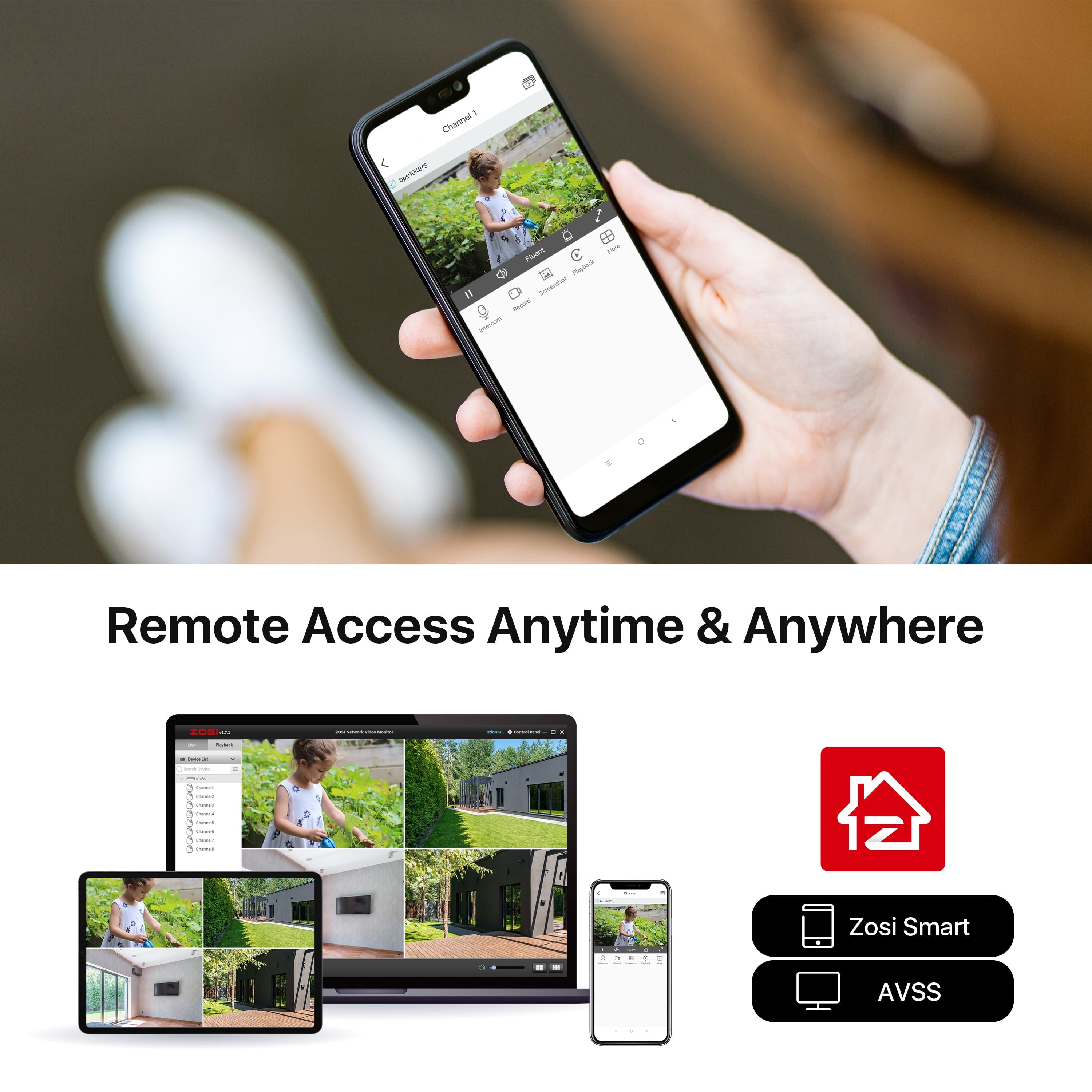 3K Lite H.265+ Home Security Camera System,5Mp Lite 8 Channel Surveillance DVR and 4 X 1080P Weatherproof CCTV Dome Camera Outdoor Indoor with 80Ft Night Vision, Motion Alerts, NO Hard Drive