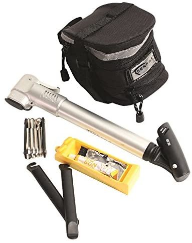 Serfas Bicycle Combo Kit 1 (Saddle Bag, Pump, Mini Tool, and Patch Kit)