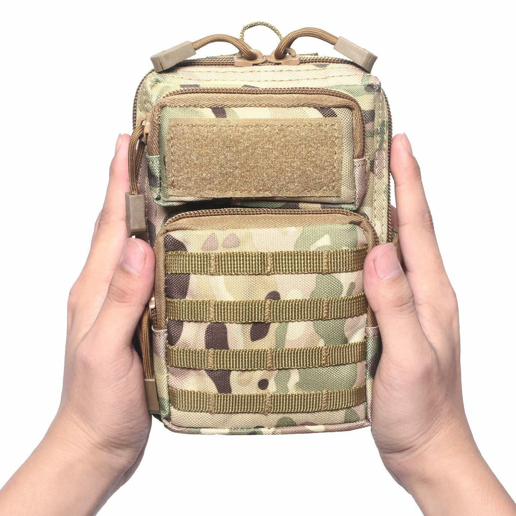 Tactical Molle Compact EDC Tool Pouch Bag US Flag Patch CP Mini Utility