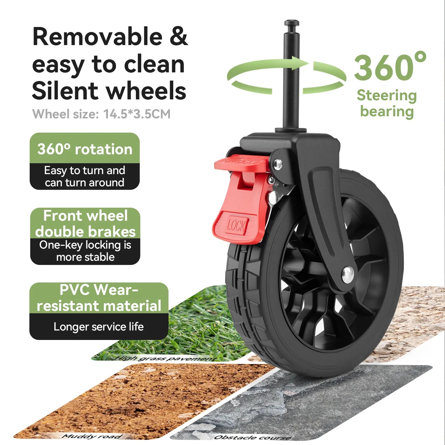 220lbs Foldable Utility Wagon with 360° Swivel Wheels