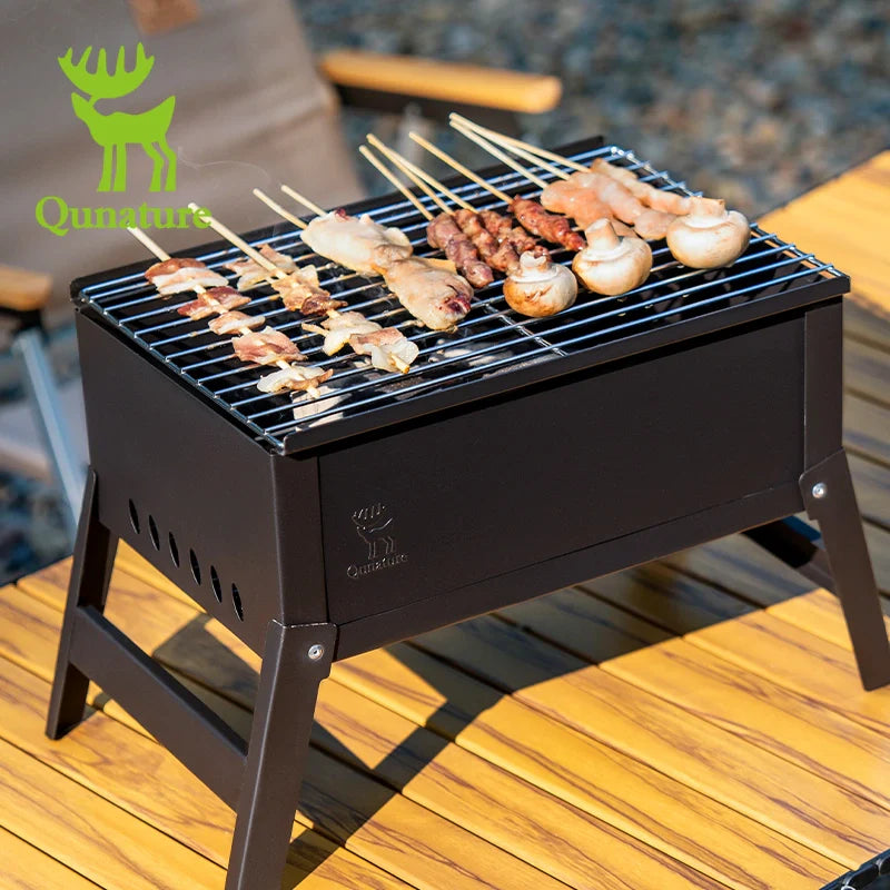 Foldable BBQ Grill with Durable Chrome-Plated Net and Ventilation