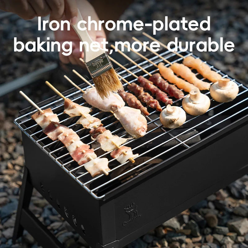 Foldable BBQ Grill with Durable Chrome-Plated Net and Ventilation
