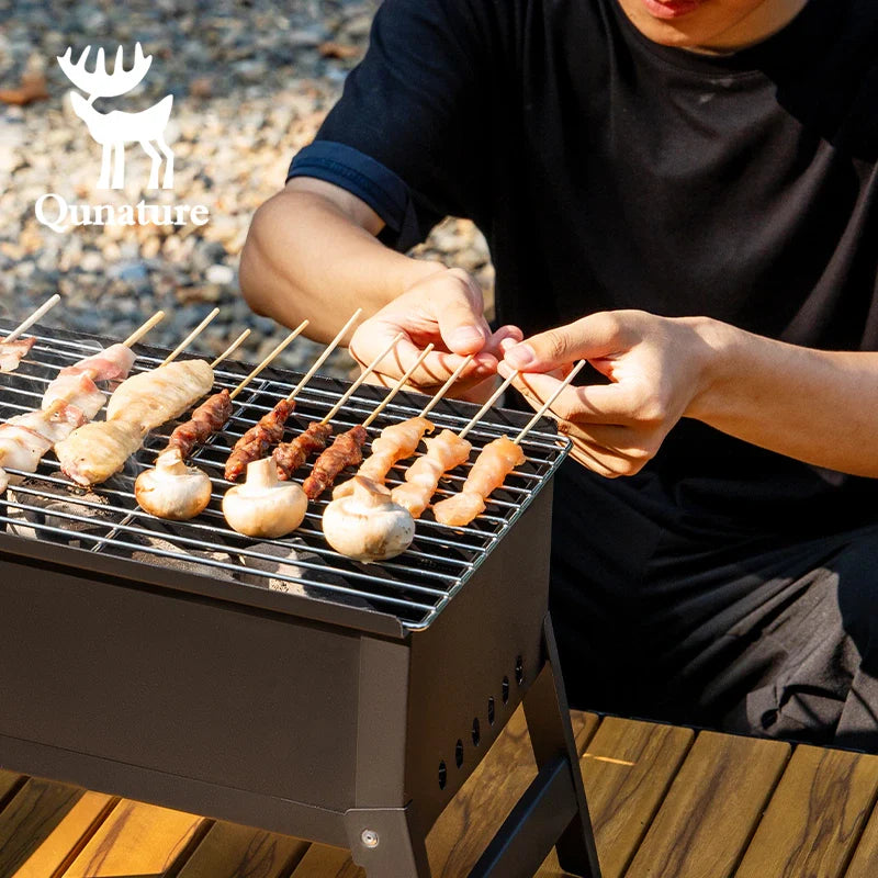 Foldable BBQ Grill with Durable Chrome-Plated Net and Ventilation